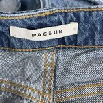 PacSun SZ 25 Mom Jean Shorts Distressed Pocket Mid-Rise Cuffed Medium Wash Blue Photo 3