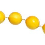 Vintage Yellow Pink Round Beaded Necklace 24" Swirls Boho Spring Easter Summer Photo 3