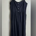 Madewell Black Sleeveless Wide-Leg Jumpsuit in 100% Linen, size 12 Photo 2
