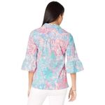 Lilly Pulitzer  Small Top Pink Blue Ginger Top Viva‎ La Lilly Bell Sleeve 125 Photo 1