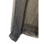 To The Max Women's Long Sleeve Sheer Tie Neck Sexy Top Blouse black size medium Photo 3