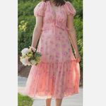 Love Shack Fancy  Pink Floral Midi Dress Photo 12