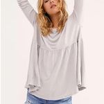 Free People  Forever Your Girl Baby Doll Top Long Sleeve Beige Women's Size Large Photo 1