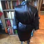 Victoria's Secret Victoria’s Secret gold label black lace silky semi sheer vintage belted O/S robe Photo 1