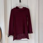 Anthropologie Maeve Women’s Red Risa Hacci Tunic XS Cowl Neck Long Sleeve Top Photo 2