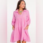 Anthropologie &Merci Pink Gauze Dress Photo 2