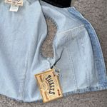 NWT Vintage 90s Tickets Clothing Western 2 Piece Crushed Velvet Dress Denim Vest Black Photo 15