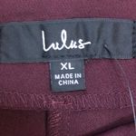 Lulus NWT  Women’s Burgundy Open Leg Slit Trouser Dress Pants Photo 8