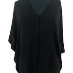 Vince Women's Size XS Black 100% Silk/Soie V-Neck Sleeve Blouse Short Sleeve Photo 0