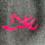 Jerzees  NUBLEND HOODIE SWEATSHIRT WITH PINK DEER HEAD DECAL FRONT/BACK M GRAY Photo 2