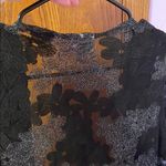 LuLaRoe Black and Silver NWT   Joy medium Floral Sleeveless Cardigan Photo 4