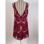 Free People  Night Shimmer Raspberry Sequined V Neck Mini Dress Size 8 Photo 2