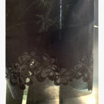 open front black maxi cardigan mesh & embroidered detail size Large Made In UAE Photo 3