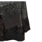 Karl Lagerfeld  Floral Embroidered Tweed Black White 3/4 Sleeve Blouse Size S Photo 8