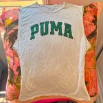 Puma white sleeveless green logo muscle tank Photo 2
