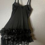 Lovely Day Black Rhinestone Chemise Lingerie Dress Sz M Sparkle Nightwear Photo 2