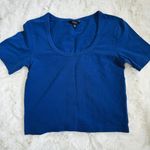 Talula Aritzia  Scoop Neck Crop Top Tee XS - Blue Photo 0