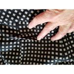 Elle Mid Rise Black w White Square Pattern Cropped Capri Pant Pockets Women's 2 Photo 3