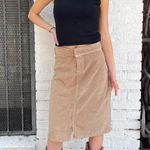 Free People Isaac mizrahi western tan leather suede pencil skirt sz 6 Photo 1