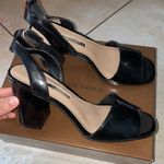 Audrey Brooke  Angie patent chunky black heel sandal Photo 1