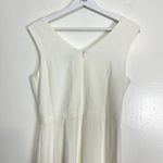 Dress the Population Sandra Plunge Crepe Trumpet Gown in Off White Size Medium Photo 9
