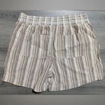 Briggs New York  High Waist Striped Shorts in Tan and White Photo 5