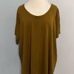 Ava & Viv Plus Women Mustard Short Sleeve Round Neck Relaxed Fit Top Size 3X Photo 0