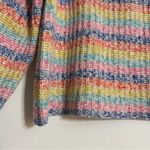 La Ligne Cherie Striped Cropped Rainbow Sweater Wool Cashmere Size Small Pink Photo 4