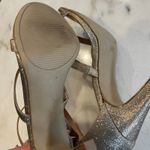 Kelly & Katie Kelly &‎ Katie Glitter Strappy Stiletto Heels Gold Sparkle Ankle Strap Sandals Photo 5