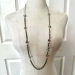 Cookie Lee long gold tone crystal necklace Photo 0