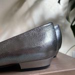 Fellini made in Italy unique metallic silver shiny bow flats Size 10 Photo 4
