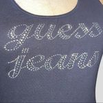 Guess Nwot!  jeans black racer back tank with silver bling bling Photo 3