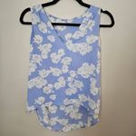 Lush Clothing Lush Blouse Tank Top Light Blue White Floral Print BusinessCasual V-Neck Neutral Photo 7