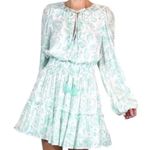 House of Harlow revolve Ajay Blue casual Long Sleeve Dress $160 boho fall Green Size XS Photo 0