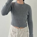 Brandy Melville  Gray Ribbed Sweater Photo 0