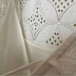 ALC Frank A.L.C Trevi‎ Crochet Knit Fringe Sheath Dress white size M Photo 6