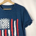 Boutique Blue USA American Flag Rolled Short Sleeve T-Shirt L Photo 2