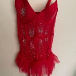 Victoria's Secret Victoria’s Secret Merry Widow Red Rhinestone Corset 34D Photo 0