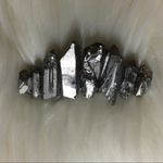 PEWTER Quartz Crystal Boho Hair Barette Clip Silver Photo 3