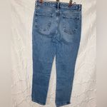 ZARA High Waisted Straight Leg Classic Blue Denim Jeans Size 10 Light Wash Photo 4