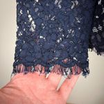 J.CREW Lace Blouse Top Womens 4 Navy Blue‎ Floral Long Sleeve Crew Party Holiday Blue Photo 10