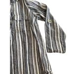 Ellen Tracy Long sleeve denim blue & white collar blouse 1X 100% linen c… Photo 6