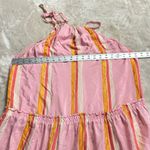Club Monaco Amirra Dress Women's 10 Pink Striped Silk Sleeveless Midi Tiered RTR Photo 9