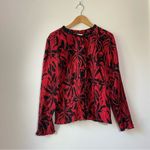 Vintage Victor Costa 2 Piece Red and Black Satin Tank Top Blouse and Jacket Size 12 Photo 1