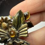 Autumn Winged Angel Sunflower Multi Color Enamel Brooch Pin Signed KC Photo 5