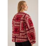 nwt RARE damson madder Anthropologie Macy reversible gingham printed jacket coat White Size 10 Photo 8