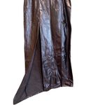 Topshop  Skirt Womens Size US 4 Black Midi Faux Leather Double Slit‎ Photo 2