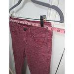 Free People  Women's Red Jacquard Textured Skinny Jeans‎ Size 26 Photo 5