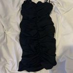 Amazon  Dress Black Bodycon Ruched Front Cut-Out Photo 1