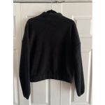 PacSun Playboy Womens Medium Black Spell Out Fleece Crop Hoodie 1/4 Zip Photo 3